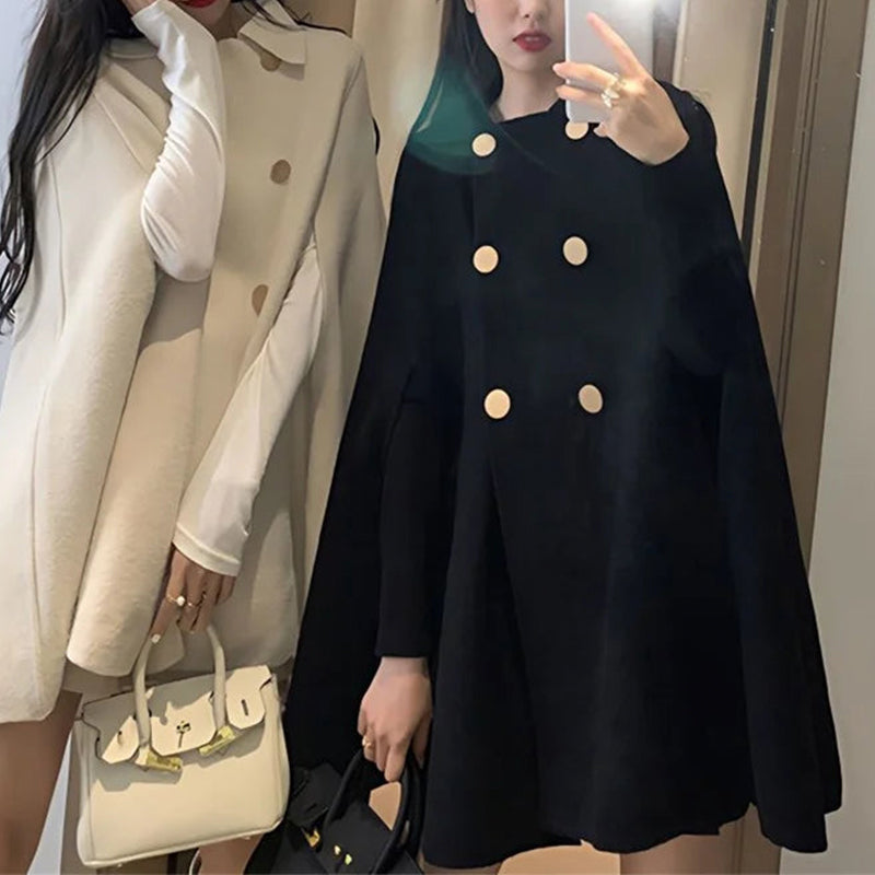Black Premium Cotton Polyester Womens Cape