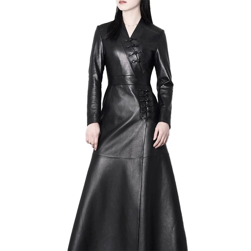 Chic Black & Red Womens Faux Leather Jacket