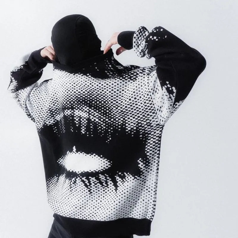 Gothic Style Cotton Polyester Pullover for Men