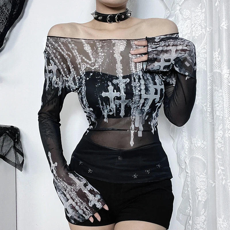 Premium Black Mesh Womens Top - Limited Edition
