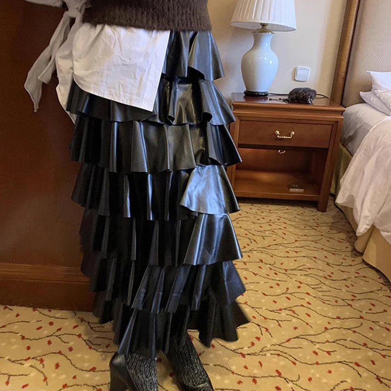 Limited Edition Black Faux Leather Skirt