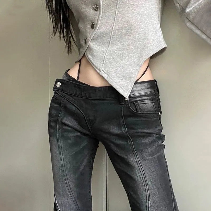 Black Vintage Skinny Jeans for Women