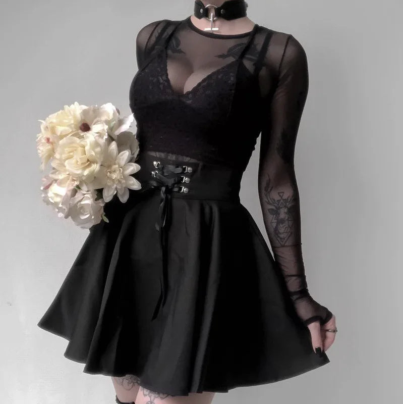 Limited Edition Gothic Style Cotton Polyester Womens Skirt