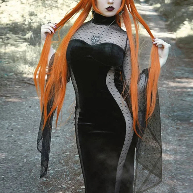 Gothic Style Cotton & Polyester Blend Womens Dress