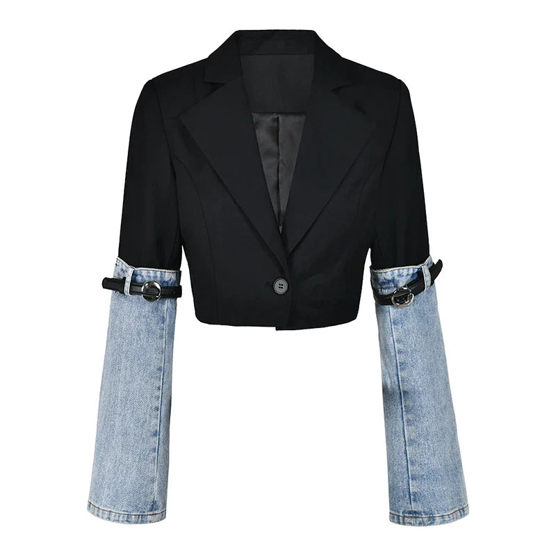 Fashionable Denim Blazer for Women in Black - Limited Edition