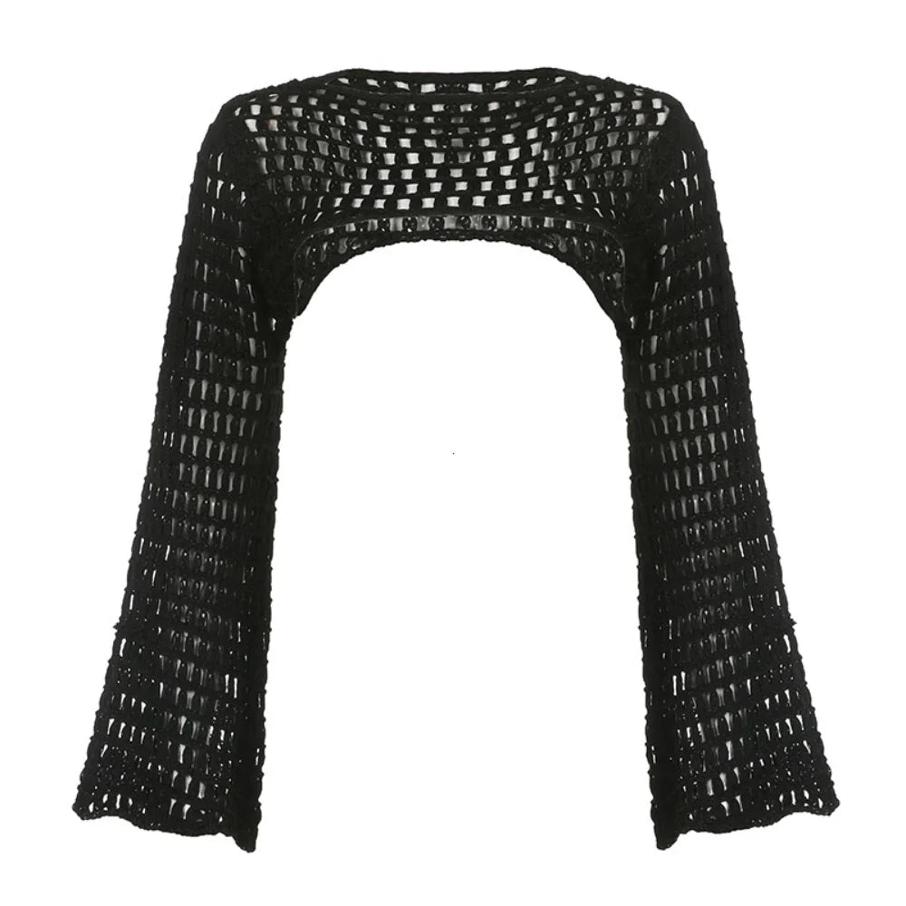 Black Premium Cotton Polyester Cropped Pullover
