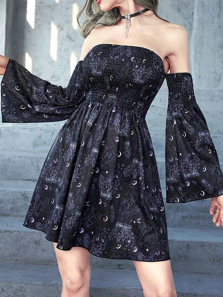 Black Gothic Womens Cotton/Polyester Blend Dress