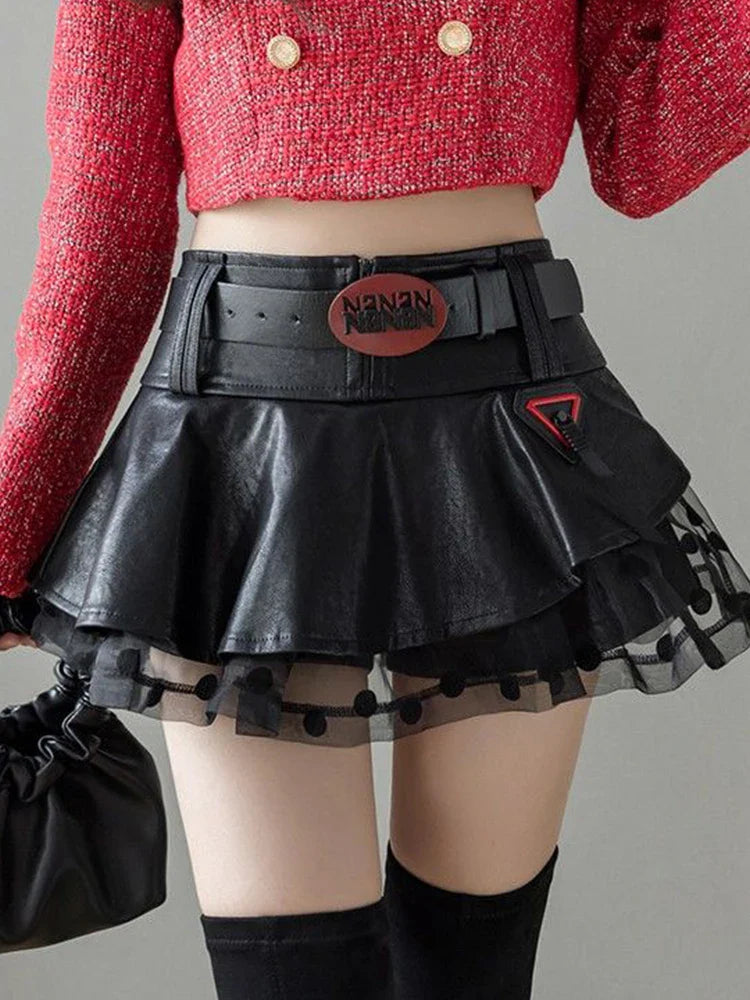 Black Gothic Cotton Polyester Blend Womens Skirt