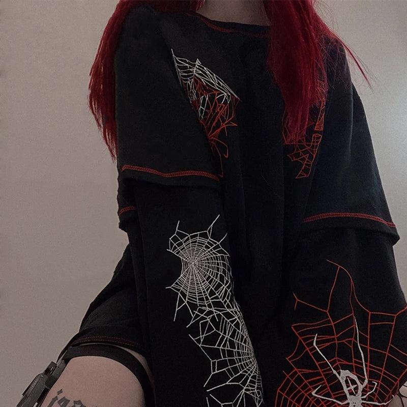 Gothic Style Womens Shirt Black