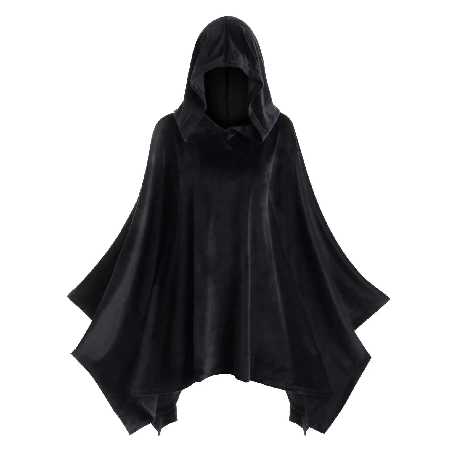 Chic Black & Red Hooded Cape for Women