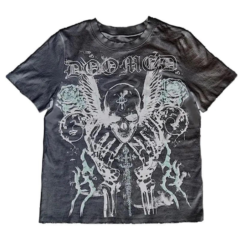 Skull Graphic Mens Black T-Shirt Premium Cotton Polyester Blend