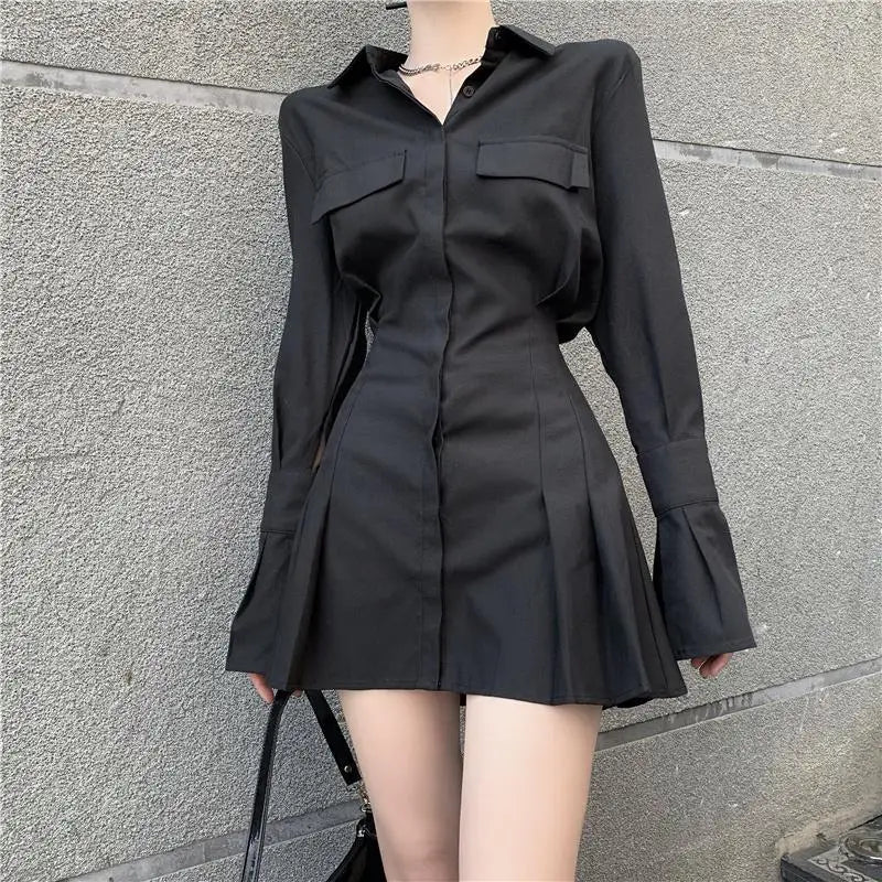 Black Premium Cotton Womens Casual Dress