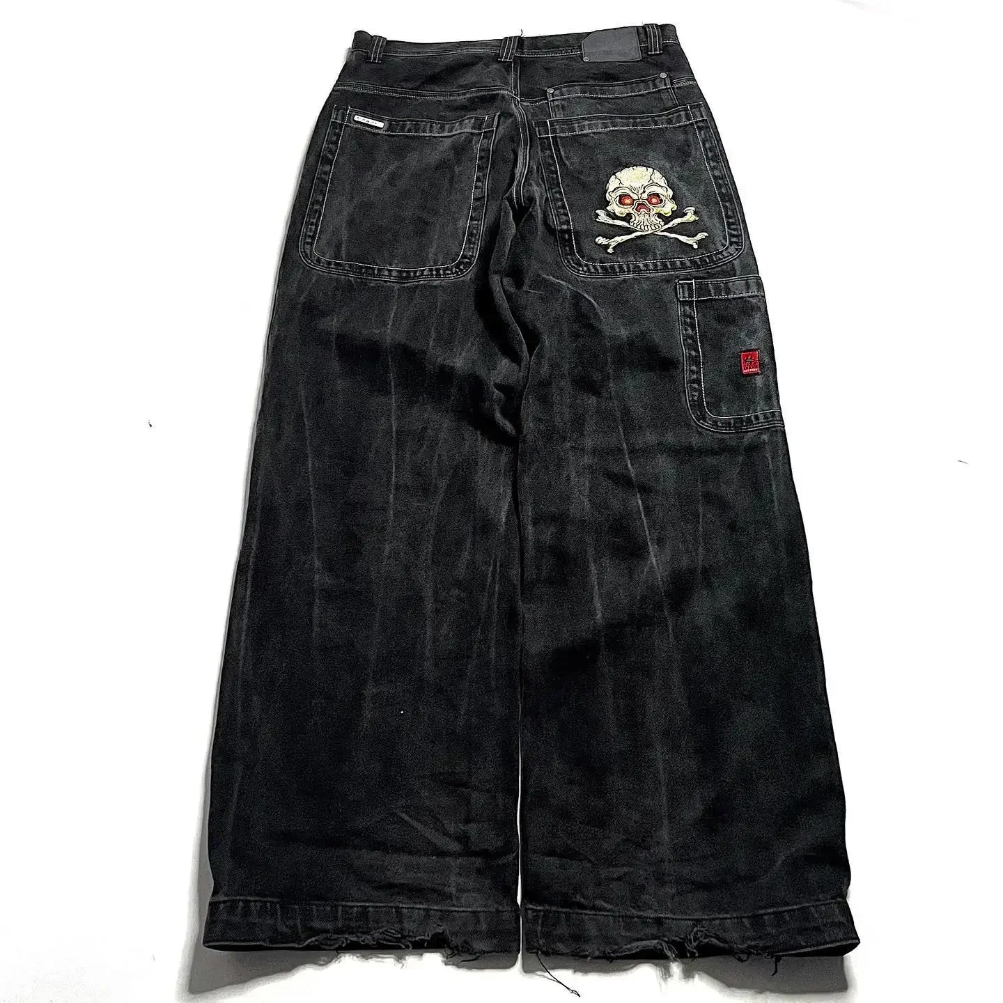 Black Skull Baggy Pants Mens Premium Cotton Blend