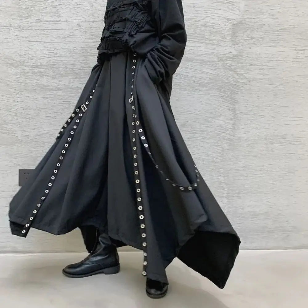Black Premium Cotton and Polyester Mens Harem Bottoms