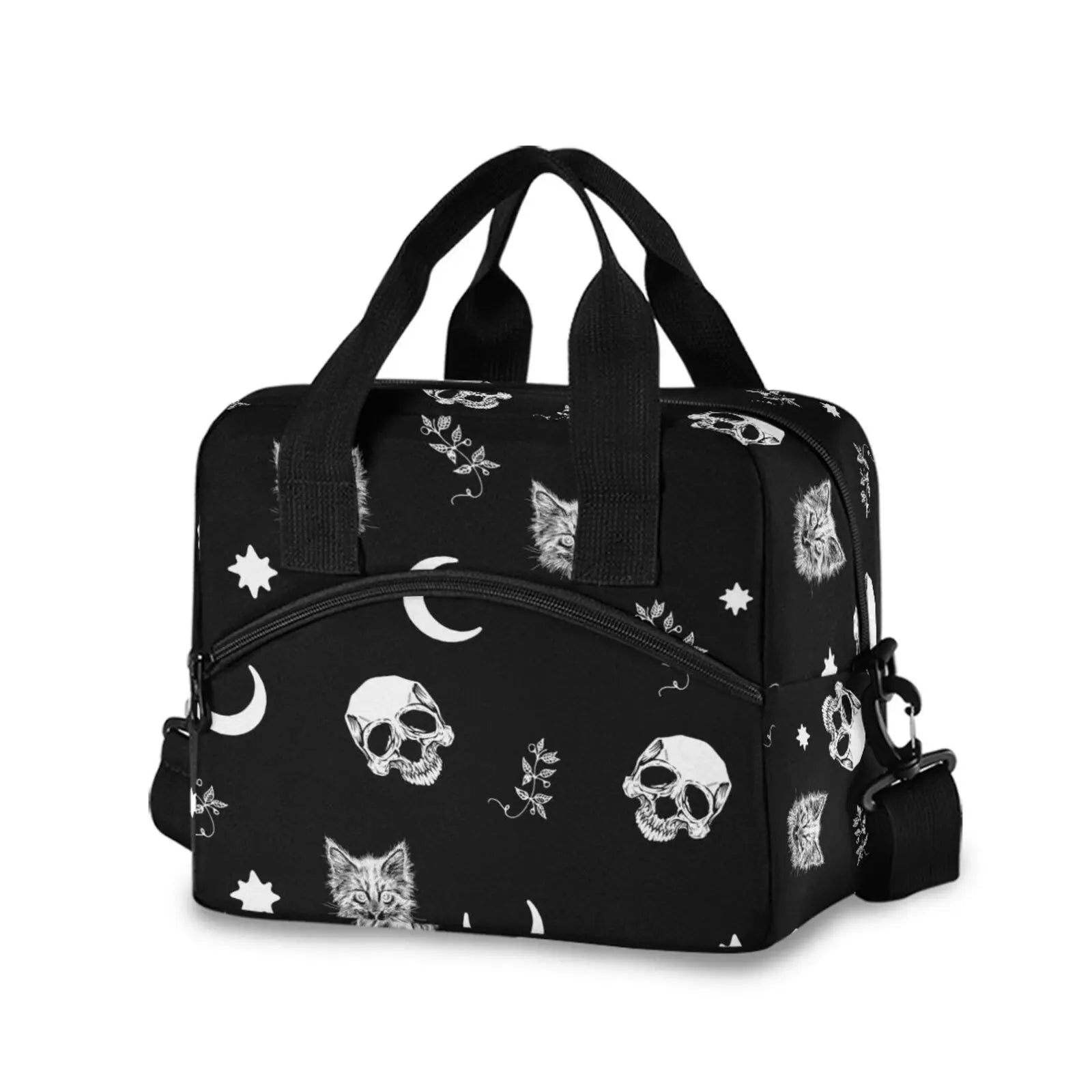 Black Gothic Lunch Bag 29*18*24cm Premium Aluminum Film 300D Oxford Cloth