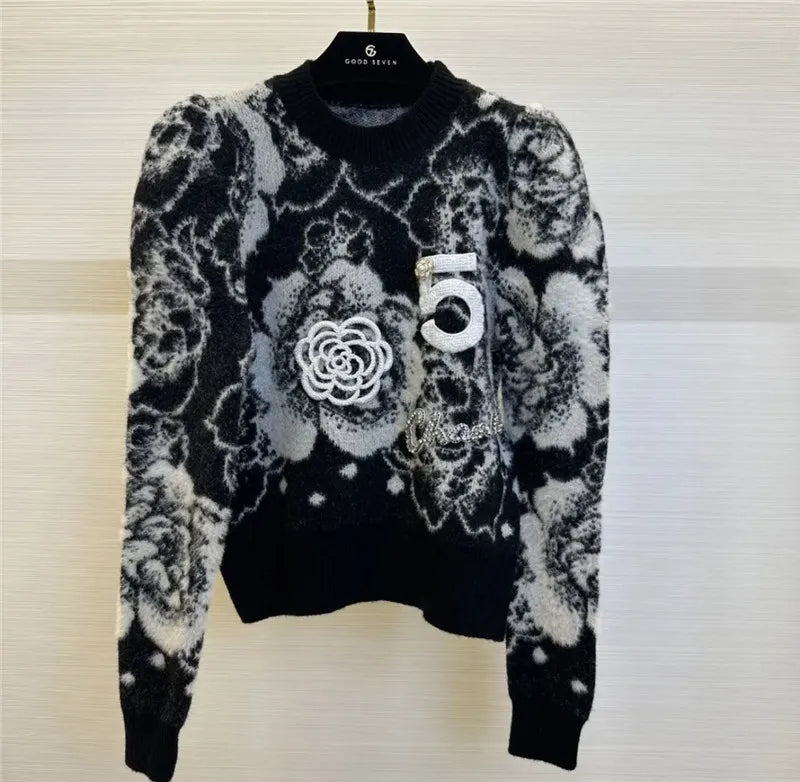Black Cotton-Polyester Blend Womens Jumper - Limited Edition