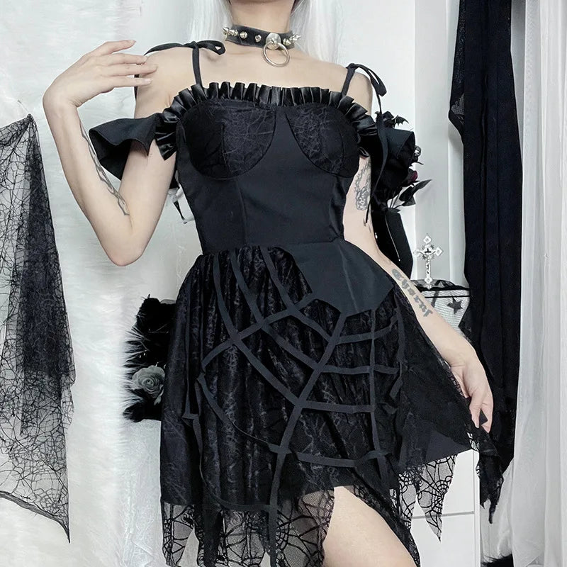 Elegant Gothic Black Party Dress