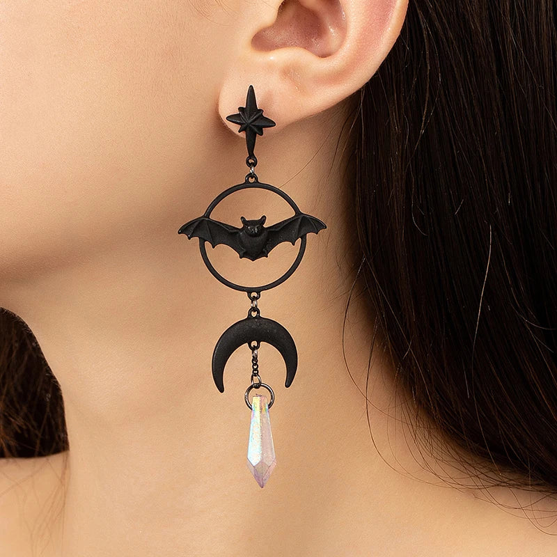 Black Bat Gothic Earrings for Women