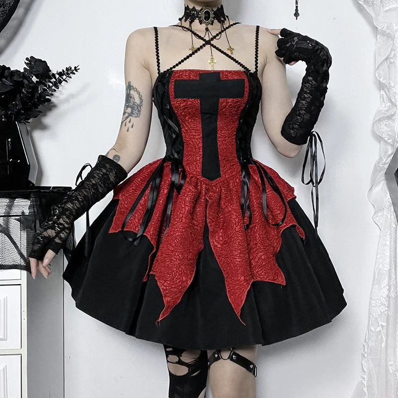 Gothic Style Red Dress - Limited Edition Elegant Apparel