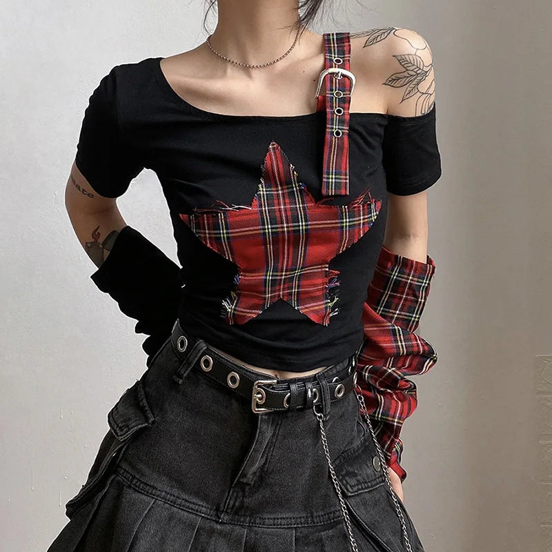 Black Gothic Womens Top - Premium Cotton & Polyester Blend