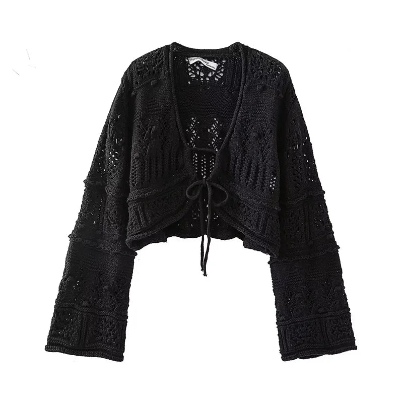 Premium Cotton & Polyester Black Cardigan for Women