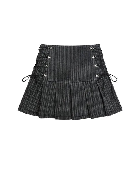 Grey High Waist Womens Skirt - Premium Cotton Blend