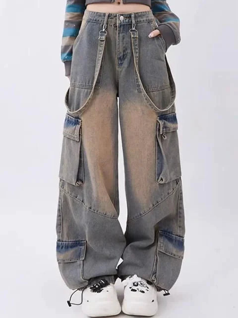 Gray Comfort Cotton Blend Womens Baggy Pants