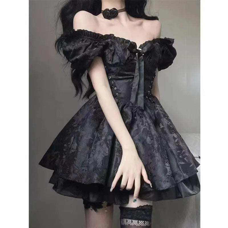 Black Gothic Womens Dress - Premium Cotton & Polyester Blend