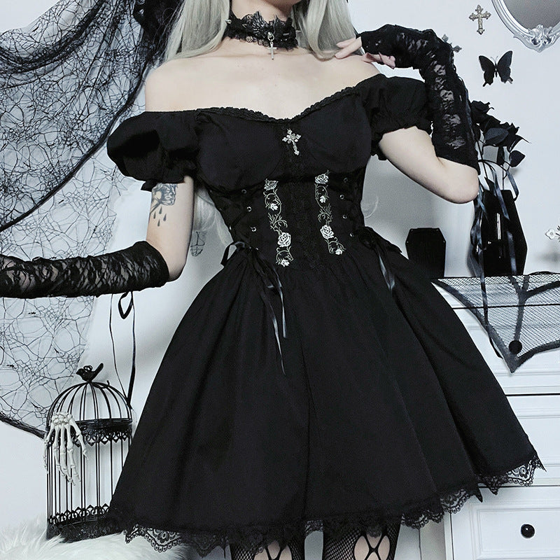 Limited Edition Gothic Womens Cotton Polyester Blend Dress
