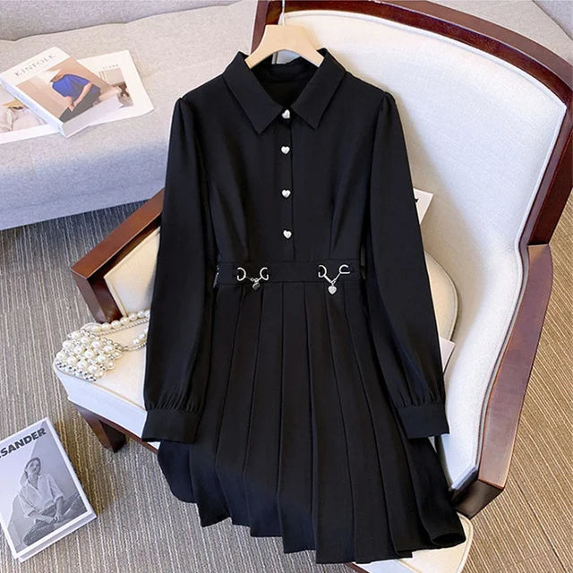 Elegant Gothic Style Black Womens Dress