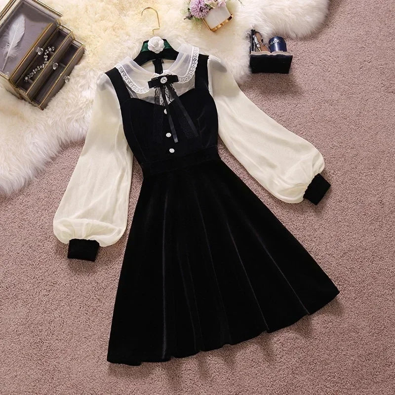 Chic Black Velvet Womens Dress - Premium Limited Edition