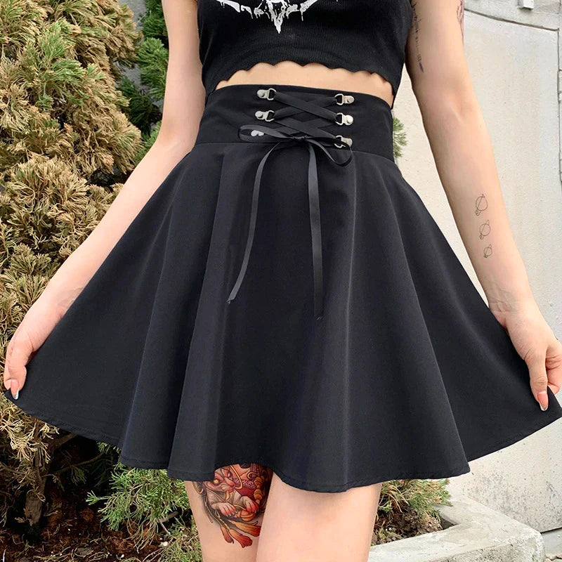 Black Premium Cotton Blend Womens Skirt