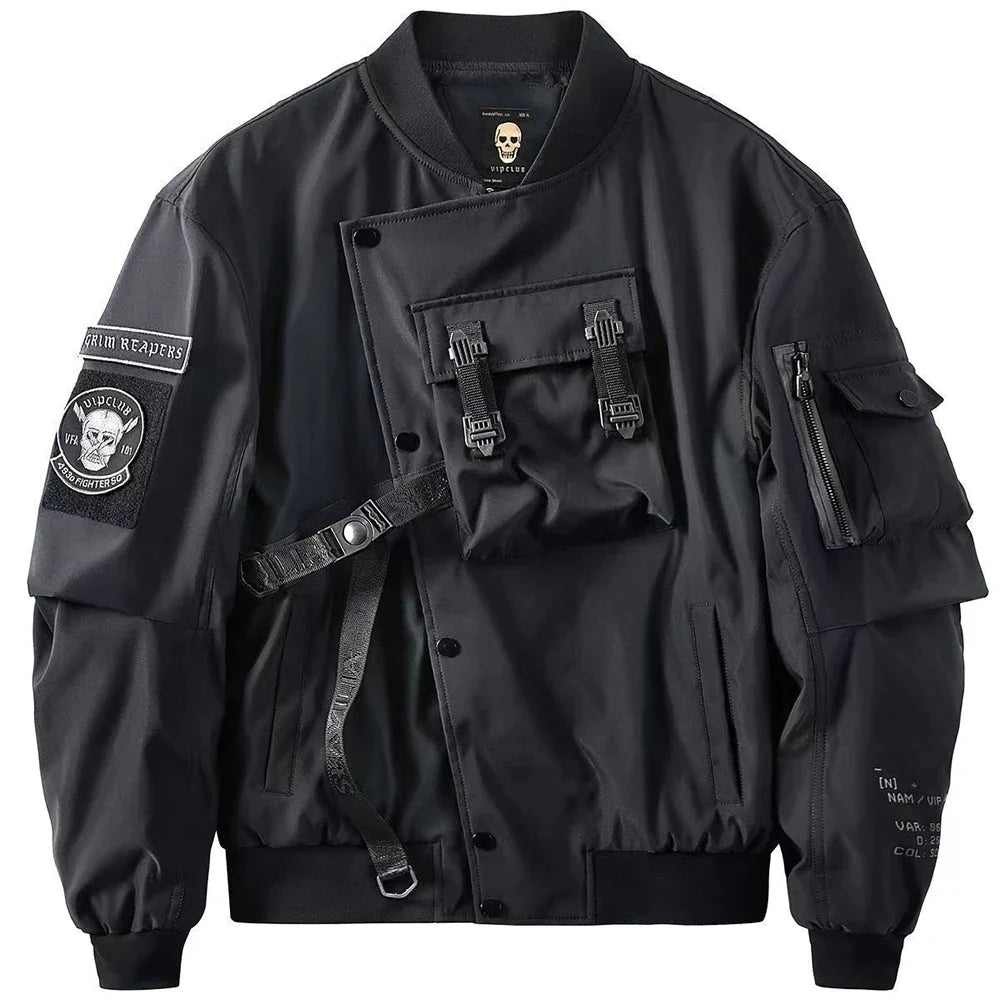 Mens Premium Gothic Bomber Jacket in Black