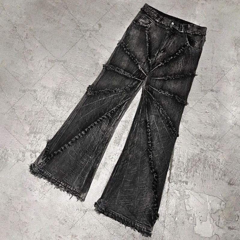 Black Wide Leg Mens Jeans - Premium Denim Blend