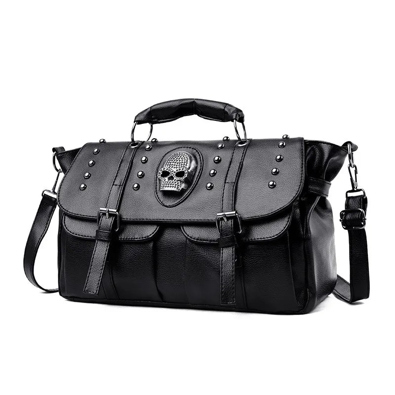Black Skull Faux Leather Bag - Limited Edition
