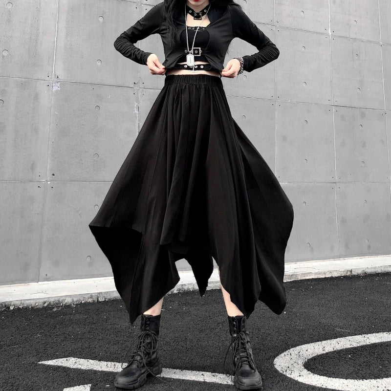 Classic Black High Waist Skirt | Premium Cotton Blend