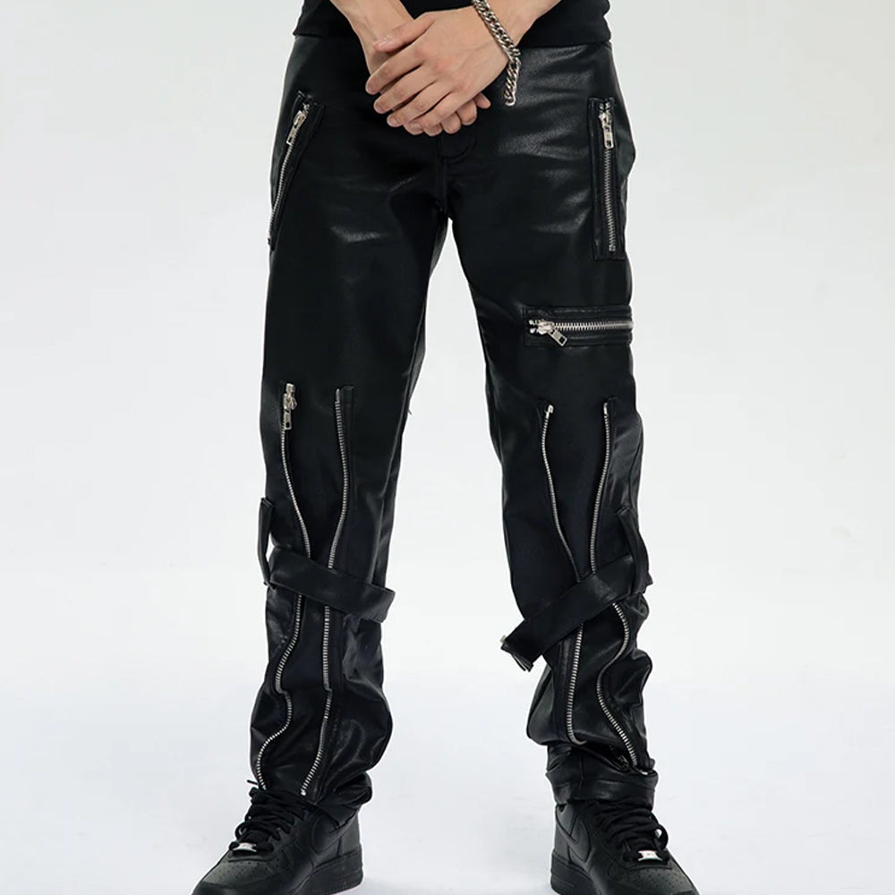Premium Faux Leather Mens Pants Black Limited Edition
