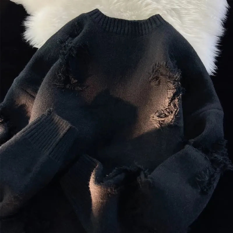 Limited Edition Premium Cotton Polyester Blend Mens Black Sweater