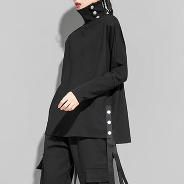 One Size Black Casual Top for Women Premium Cotton Polyester Blend