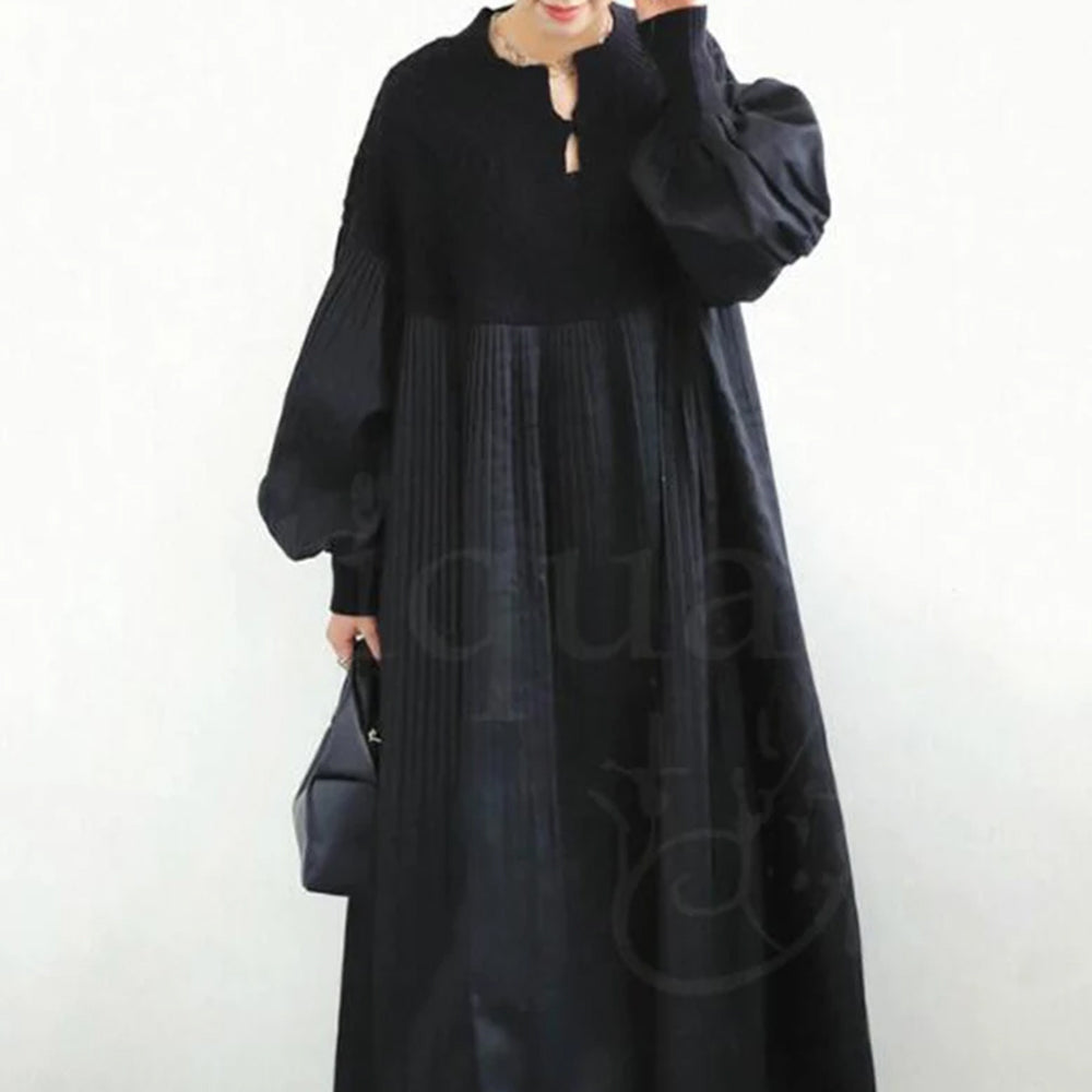 Black Premium Cotton & Polyester Womens Dress