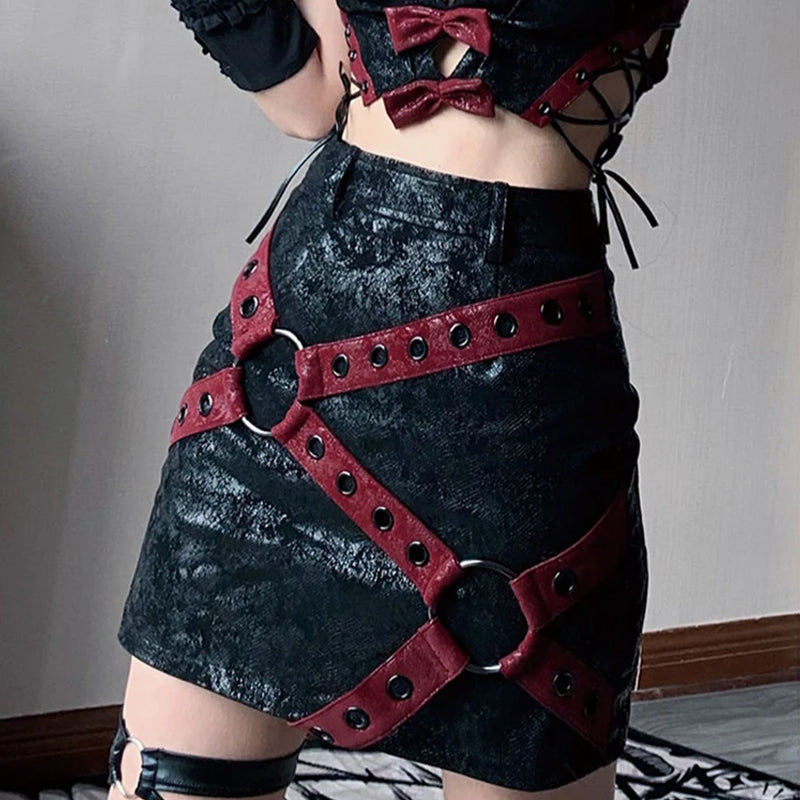 Elegant Black Faux Leather Mini Skirt