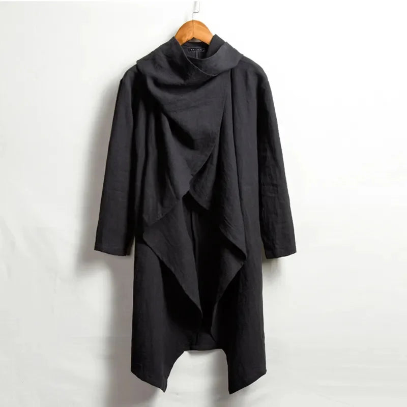 Mens Black Cloak Jacket Premium Cotton Polyester Blend