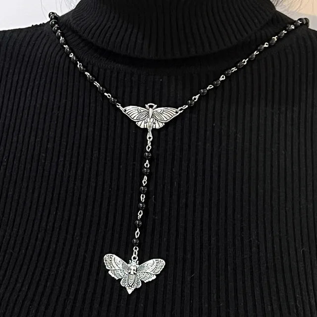 Gothic Style Black Resin Alloy Necklace for Women