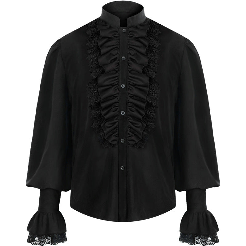Elegant Victorian Style Mens Cotton Shirt