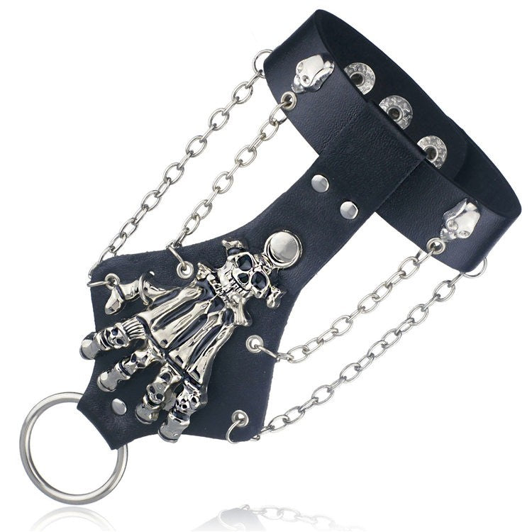 Premium Skull Hand PU Leather Glove