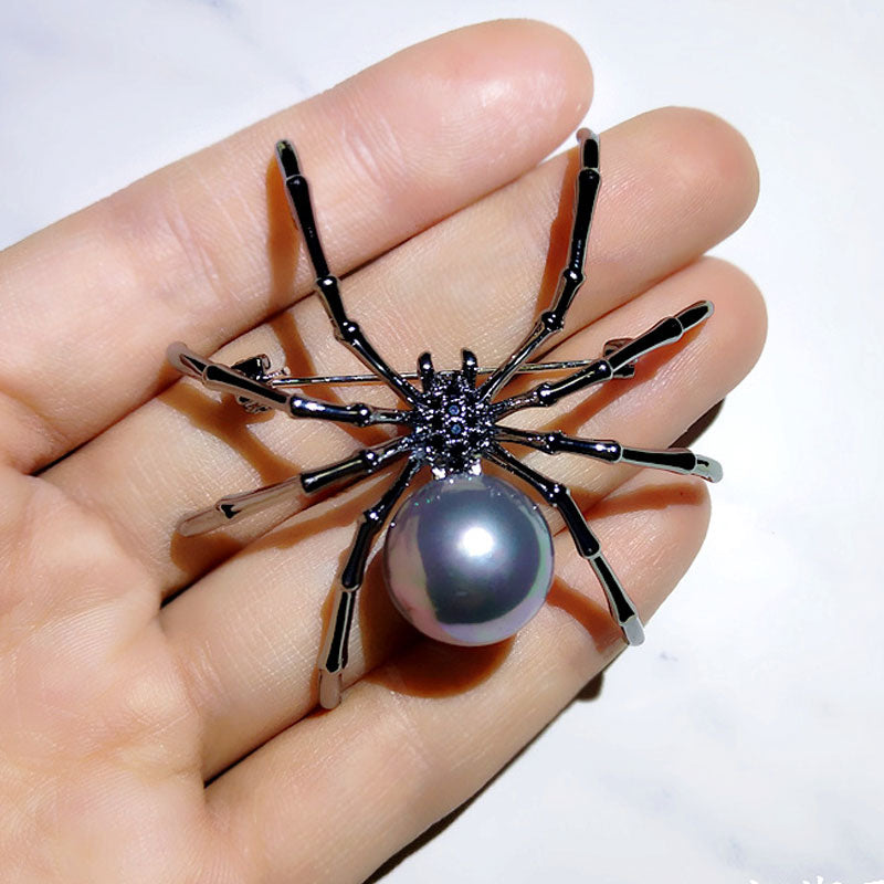 Gothic Spider Pin Black and White Set