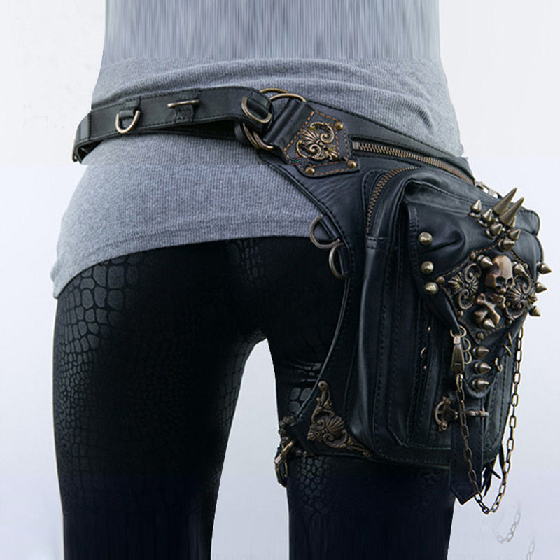 Vintage Gothic Steampunk Shoulder Bag Black 16x18cm