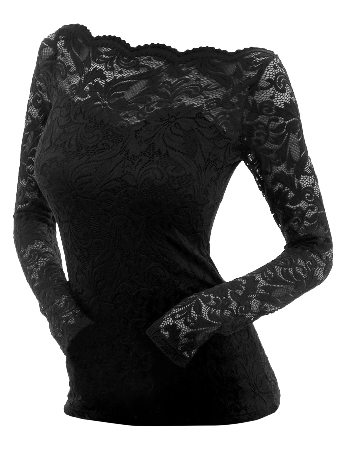 Gothic Floral Spandex Polyester Blend Top