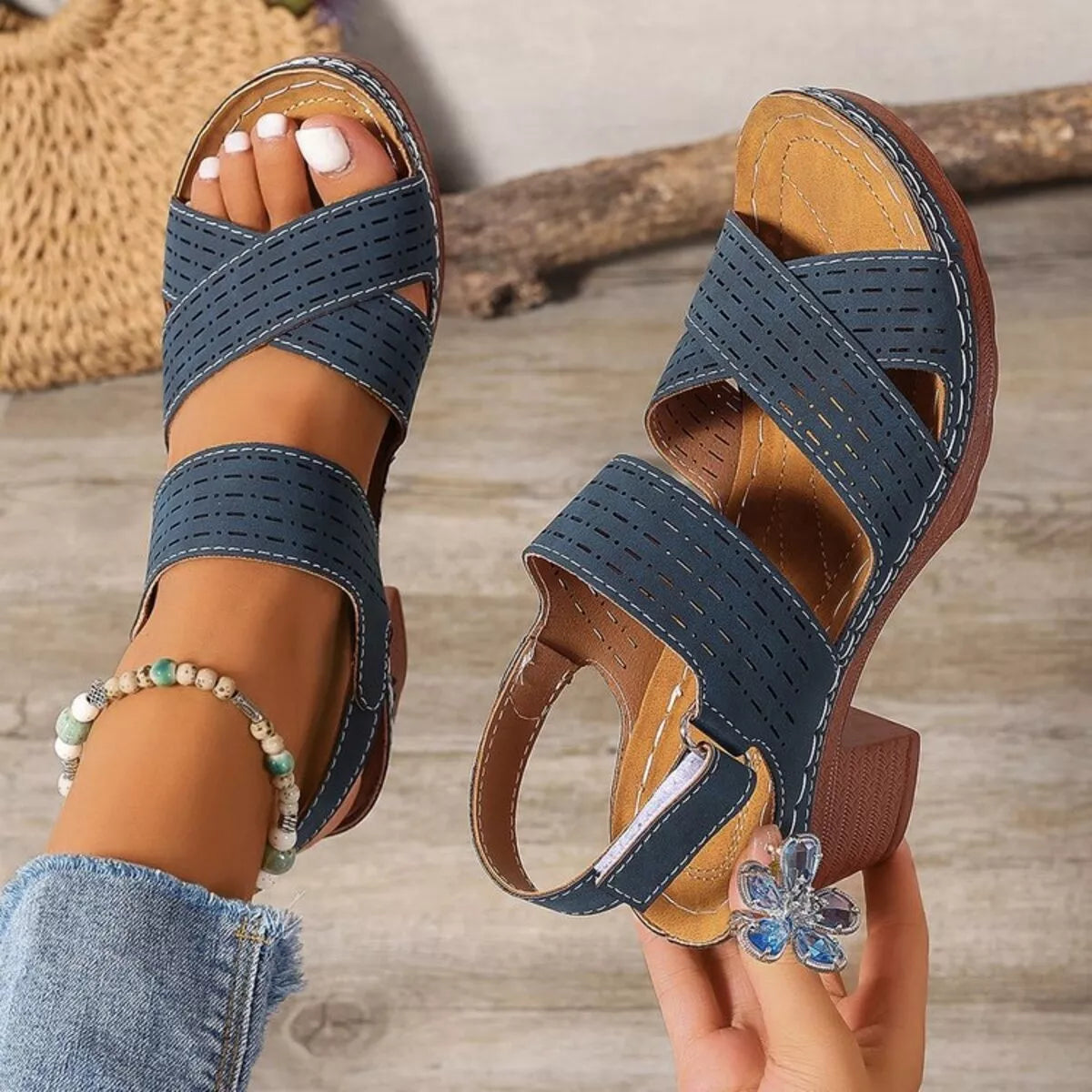 Pink Open Toe Mid Heel Sandals for Women - Stylish and Comfortable