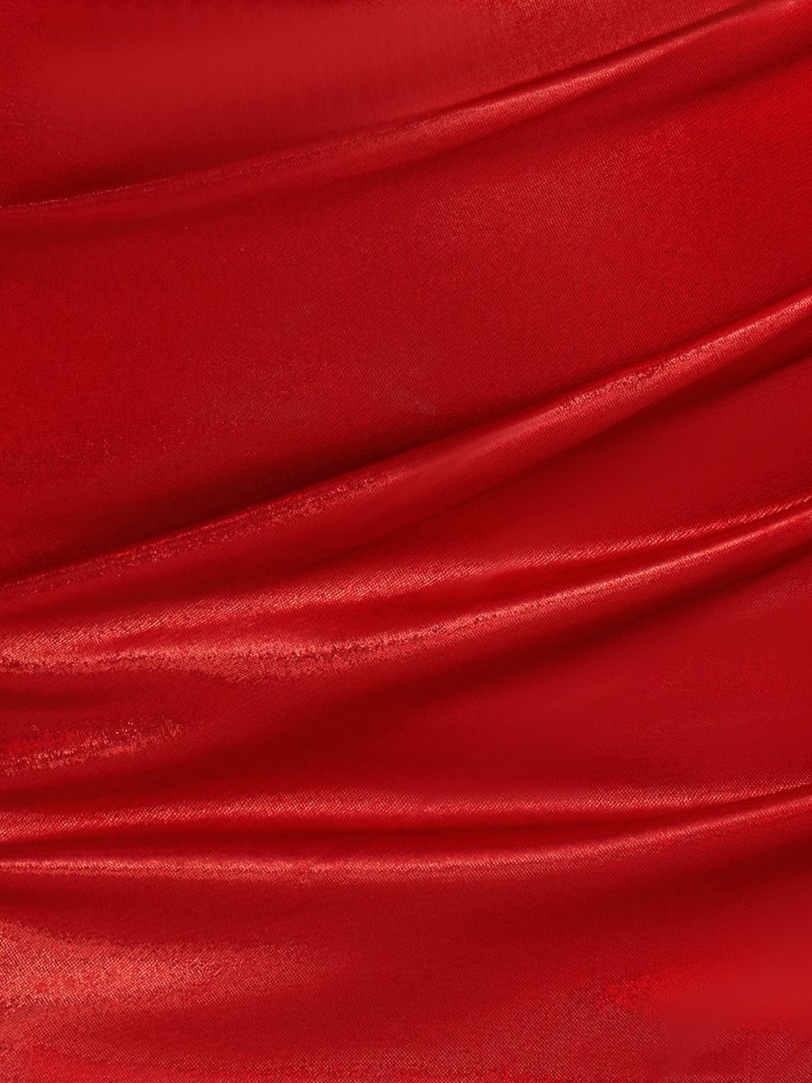 Red Sweetheart Bodycon Metallic Homecoming Dress with Lace Appliques